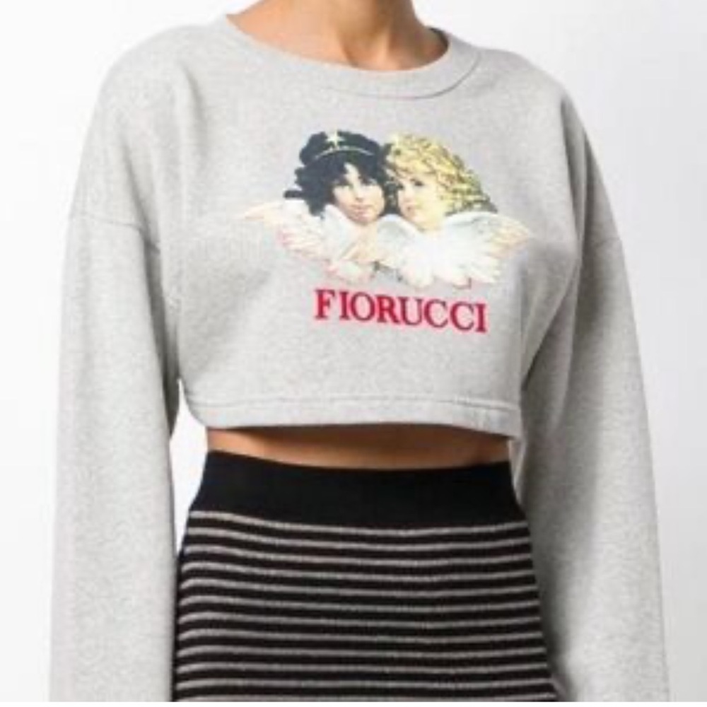 FIORUCCI Gray Cropped Angels Sweatshirt
